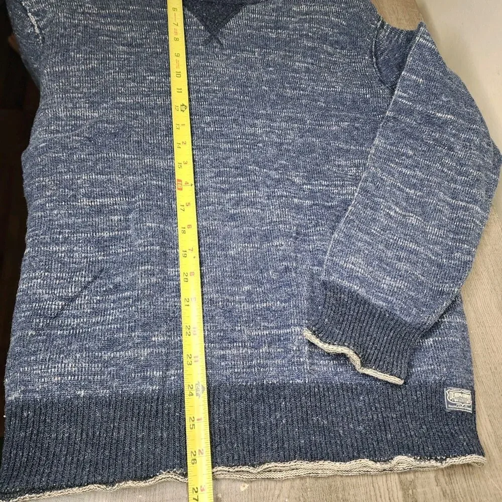 Denim Supply Ralph Lauren Sweater Marled Knit Roll Hem Mens Medium Navy Blue